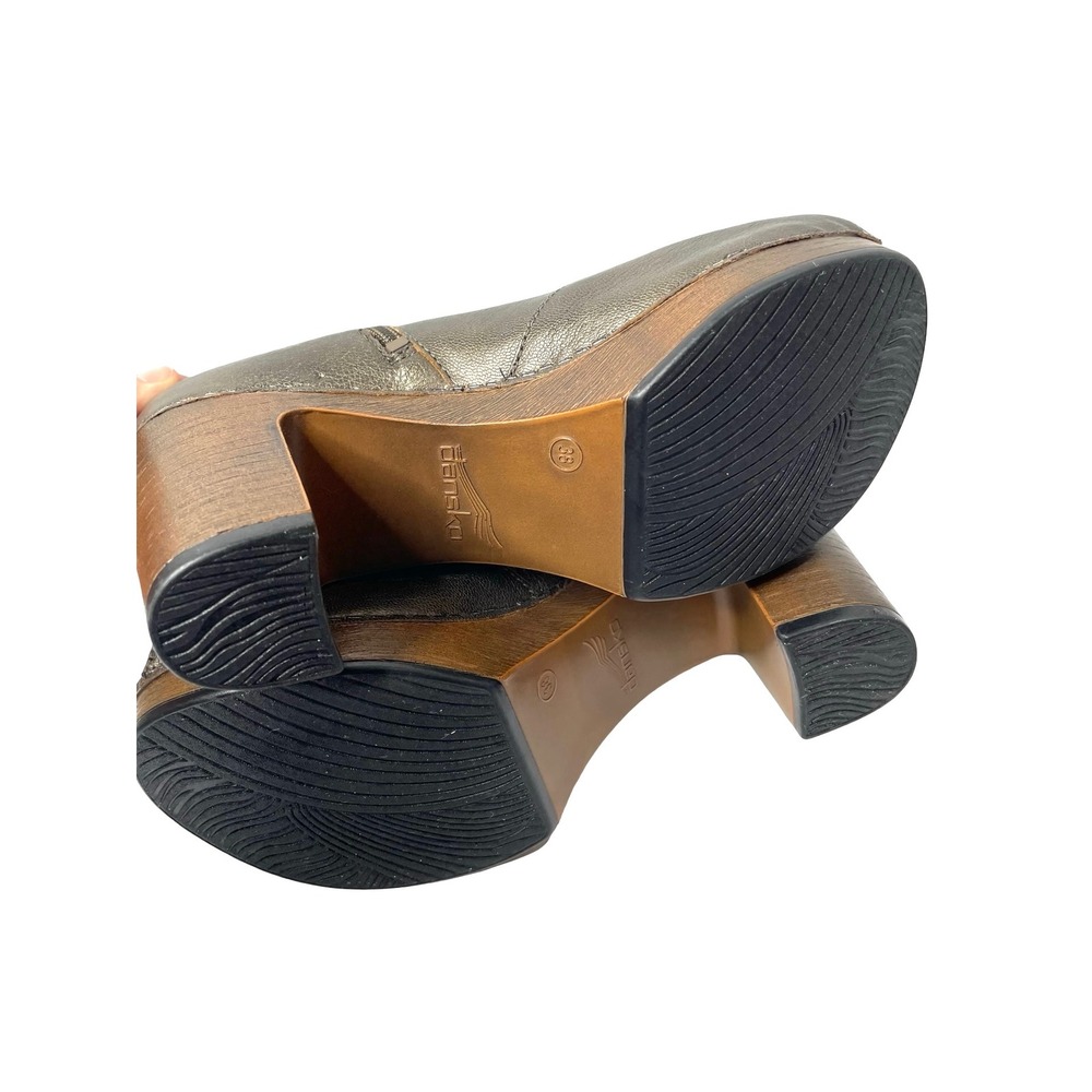 NEW Dansko‎ Delphina peep toe leather ankle booties Size 38 bronze metallic - Picture 8 of 9